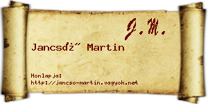 Jancsó Martin névjegykártya